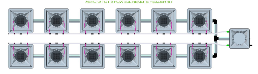 ALIEN Hydroponics AERO 12 Pot 2 Row 30L Remote Header Kit product image 2