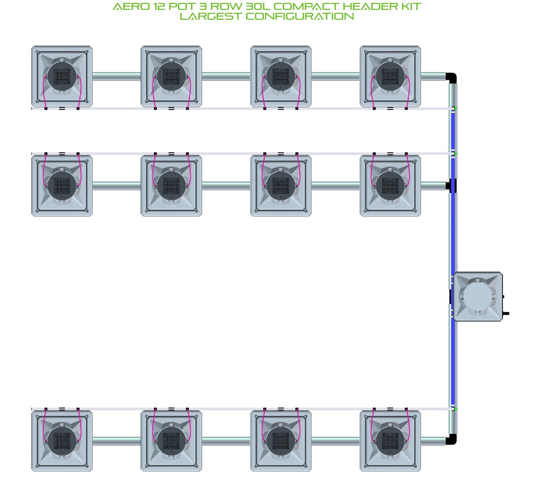 ALIEN Hydroponics AERO 12 Pot 3 Row 30L Compact Header Kit product image 4