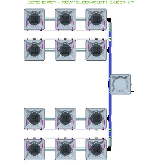 ALIEN Hydroponics AERO 12 Pot 4 Row 15L Compact Header Kit product image 1