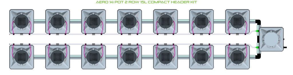 ALIEN Hydroponics AERO 14 Pot 2 Row 15L Compact Header Kit product image 2