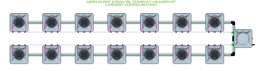 ALIEN Hydroponics AERO 14 Pot 2 Row 15L Compact Header Kit product image 4