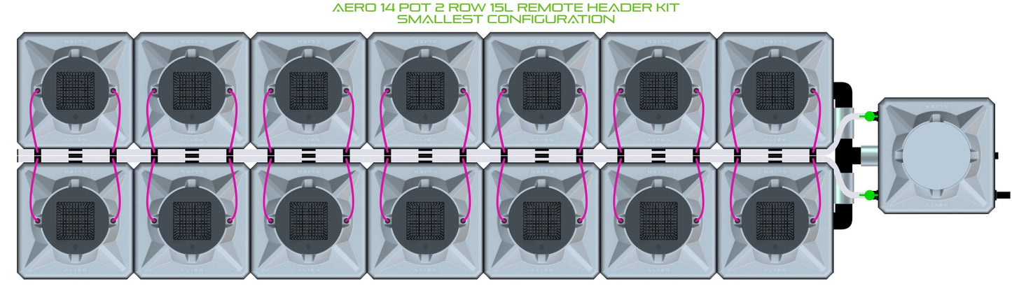 ALIEN Hydroponics AERO 14 Pot 2 Row 15L Remote Header Kit product image 3