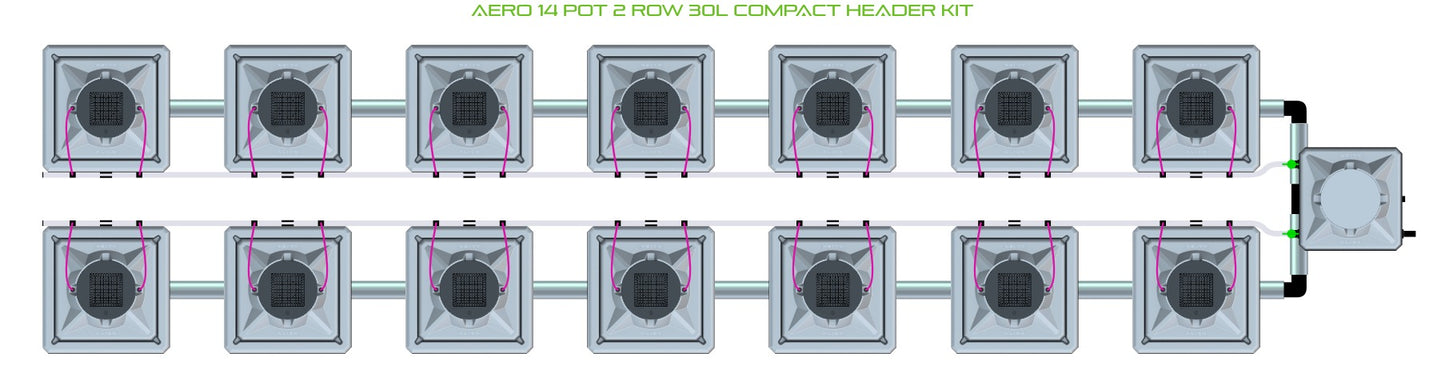 ALIEN Hydroponics AERO 14 Pot 2 Row 30L Compact Header Kit product image 2