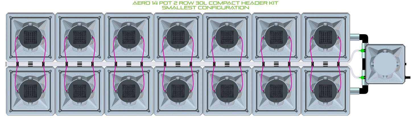 ALIEN Hydroponics AERO 14 Pot 2 Row 30L Compact Header Kit product image 3