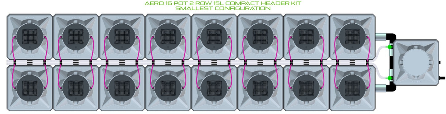 ALIEN Hydroponics AERO 16 Pot 2 Row 15L Compact Header Kit product image 3