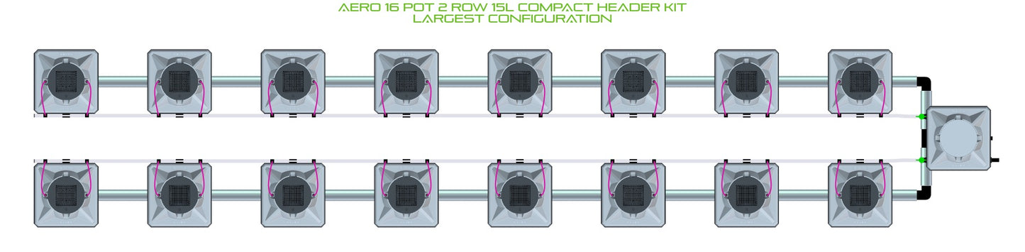 ALIEN Hydroponics AERO 16 Pot 2 Row 15L Compact Header Kit product image 4