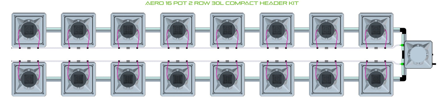 ALIEN Hydroponics AERO 16 Pot 2 Row 30L Compact Header Kit product image 2