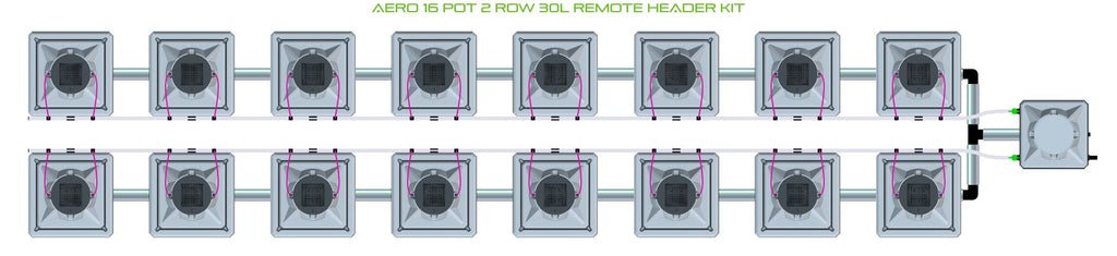 ALIEN Hydroponics AERO 16 Pot 2 Row 30L Remote Header Kit product image 2