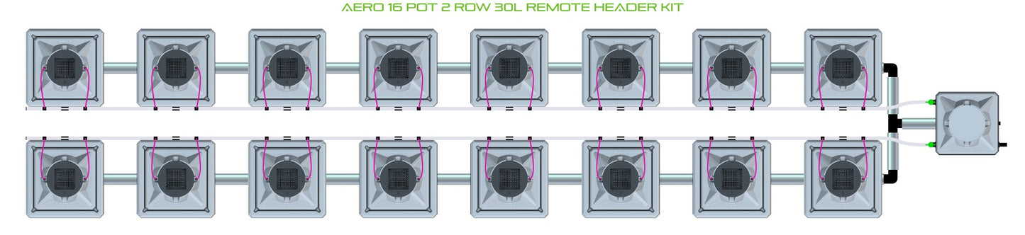 ALIEN Hydroponics AERO 16 Pot 2 Row 30L Remote Header Kit product image 2