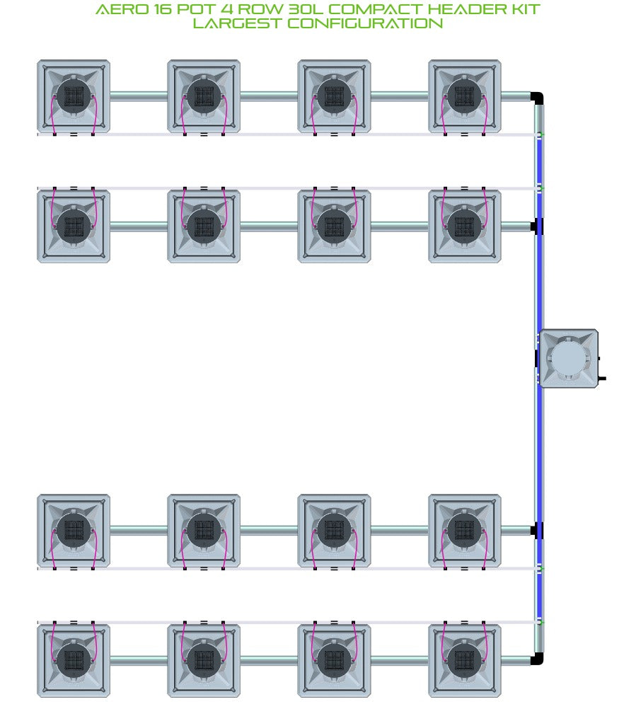 ALIEN Hydroponics AERO 16 Pot 4 Row 30L Compact Header Kit product image 4
