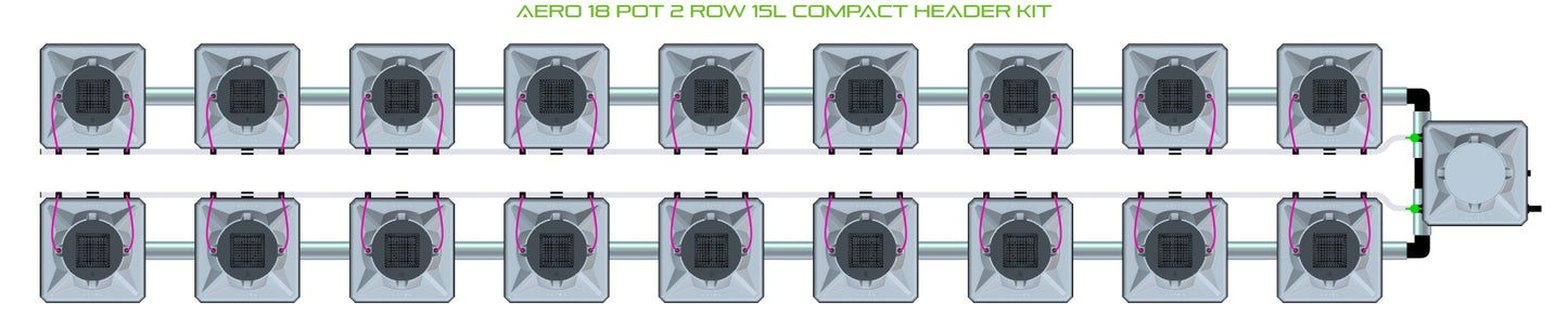 ALIEN Hydroponics AERO 18 Pot 2 Row 15L Compact Header Kit product image 2