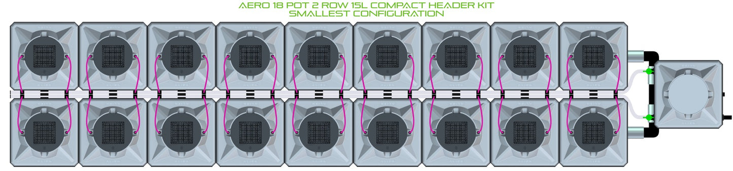 ALIEN Hydroponics AERO 18 Pot 2 Row 15L Compact Header Kit product image 3