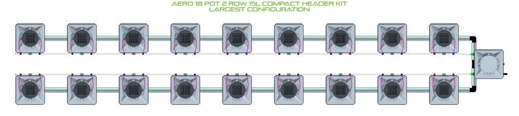 ALIEN Hydroponics AERO 18 Pot 2 Row 15L Compact Header Kit product image 4