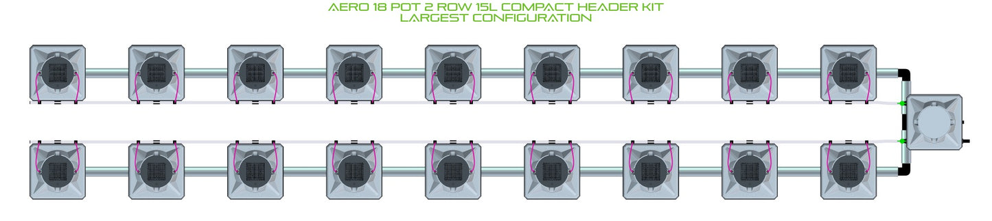 ALIEN Hydroponics AERO 18 Pot 2 Row 15L Compact Header Kit product image 4