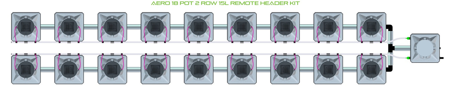 ALIEN Hydroponics AERO 18 Pot 2 Row 15L Remote Header Kit product image 2