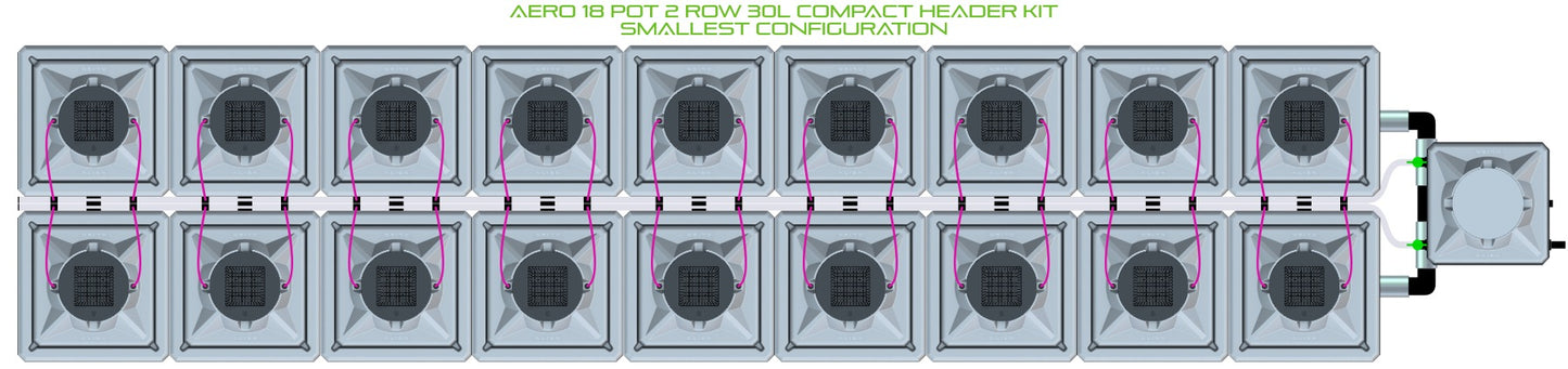 ALIEN Hydroponics AERO 18 Pot 2 Row 30L Compact Header Kit product image 3
