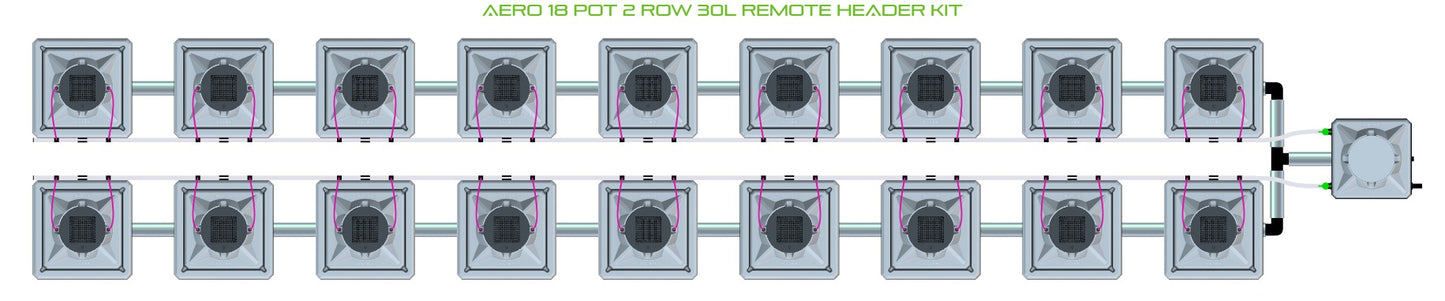 ALIEN Hydroponics AERO 18 Pot 2 Row 30L Remote Header Kit product image 2