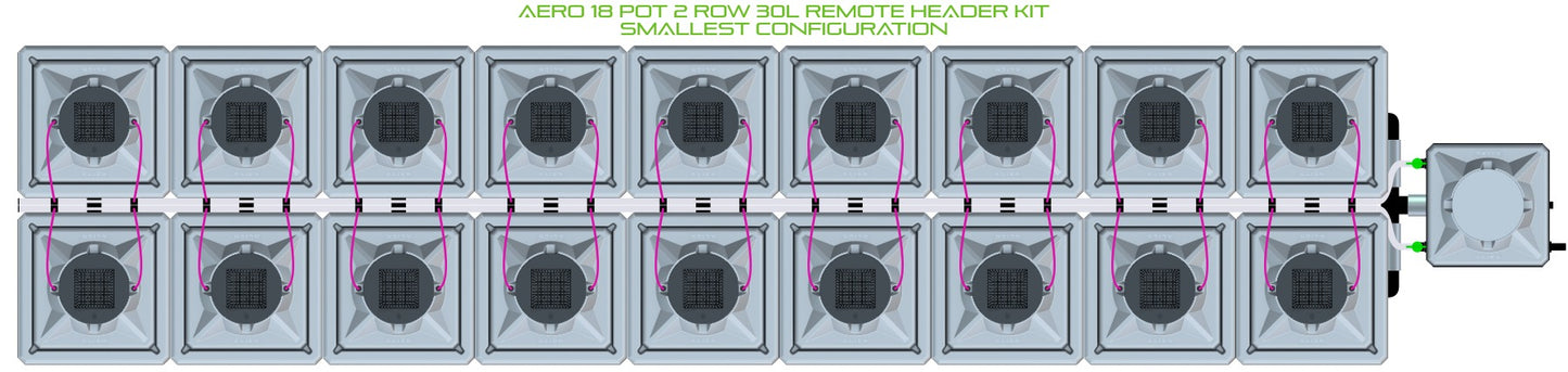 ALIEN Hydroponics AERO 18 Pot 2 Row 30L Remote Header Kit product image 3