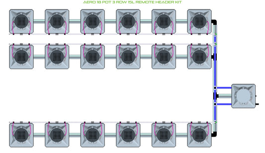 ALIEN Hydroponics AERO 18 Pot 3 Row 15L Remote Header Kit product image 1
