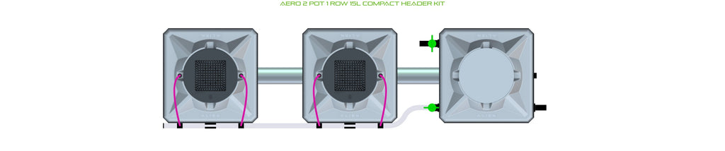 ALIEN Hydroponics AERO 2 Pot 1 Row 15L Compact Header Kit product image 2