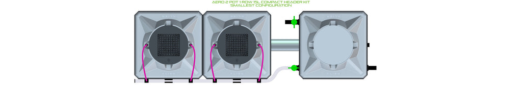 ALIEN Hydroponics AERO 2 Pot 1 Row 15L Compact Header Kit product image 3
