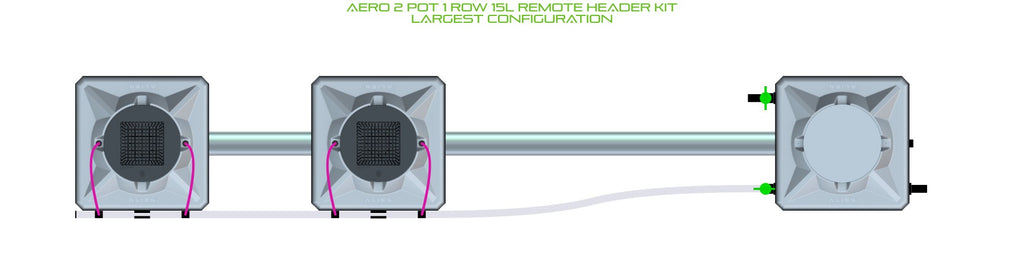 ALIEN Hydroponics AERO 2 Pot 1 Row 15L Remote Header Kit product image 4