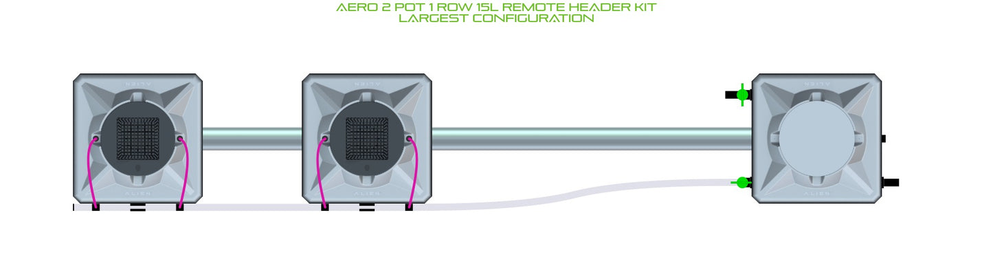 ALIEN Hydroponics AERO 2 Pot 1 Row 15L Remote Header Kit product image 4