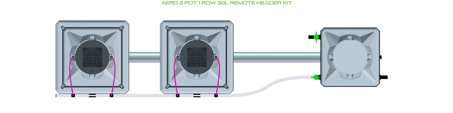 ALIEN Hydroponics AERO 2 Pot 1 Row 30L Remote Header Kit product image 2