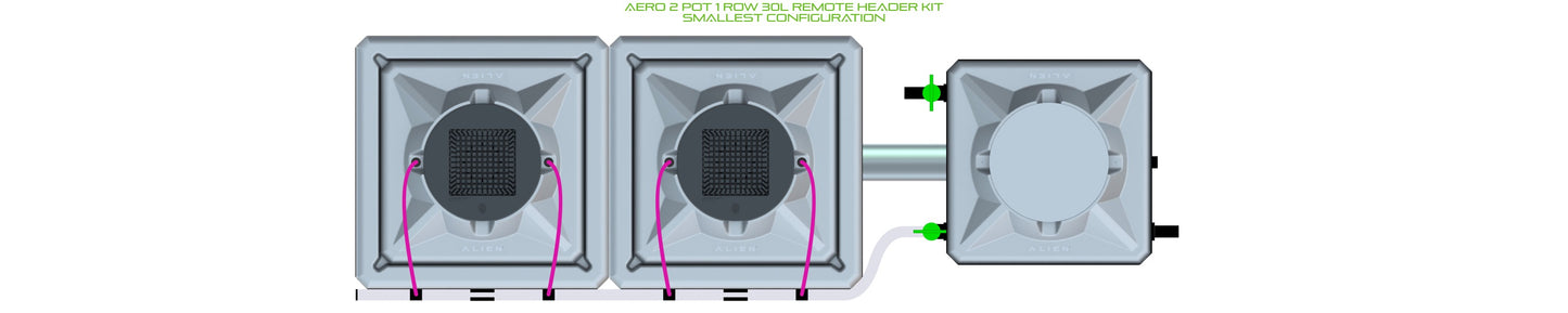 ALIEN Hydroponics AERO 2 Pot 1 Row 30L Remote Header Kit product image 3