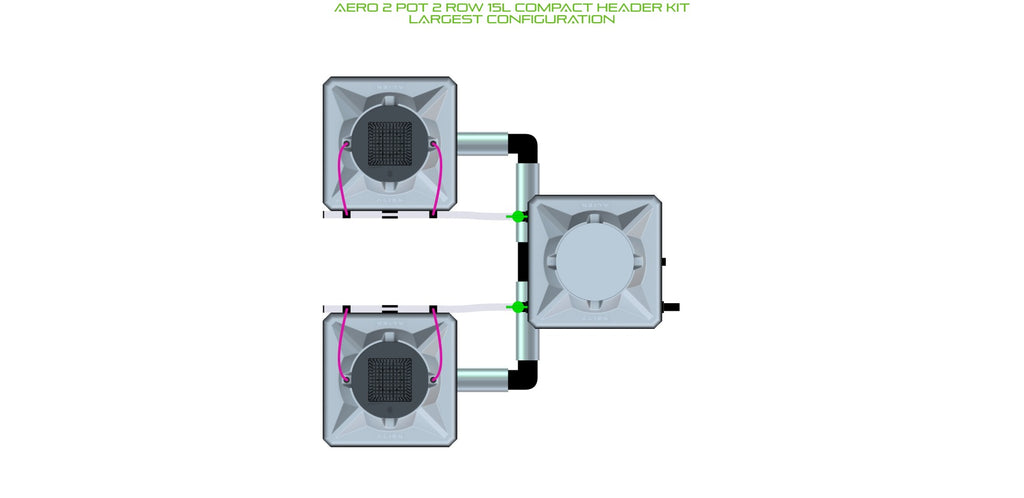 ALIEN Hydroponics AERO 2 Pot 2 Row 15L Compact Header Kit product image 4
