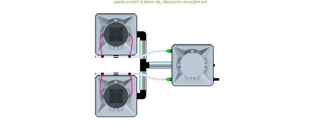 ALIEN Hydroponics AERO 2 Pot 2 Row 15L Remote Header Kit product image 1