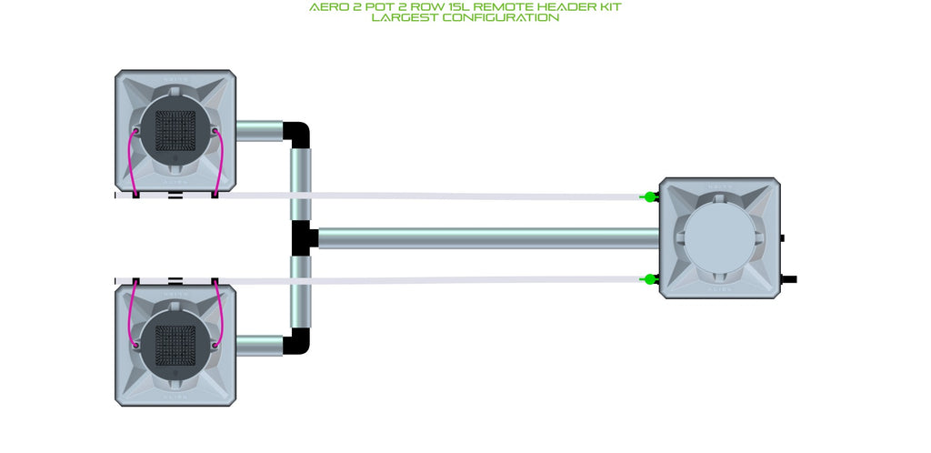 ALIEN Hydroponics AERO 2 Pot 2 Row 15L Remote Header Kit product image 4