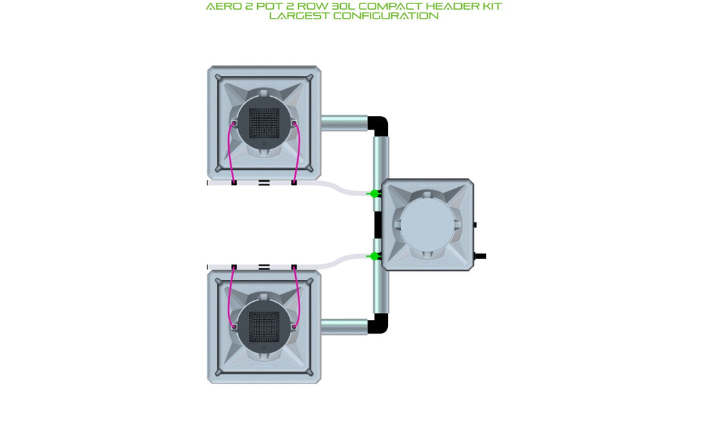 ALIEN Hydroponics AERO 2 Pot 2 Row 30L Compact Header Kit product image 4