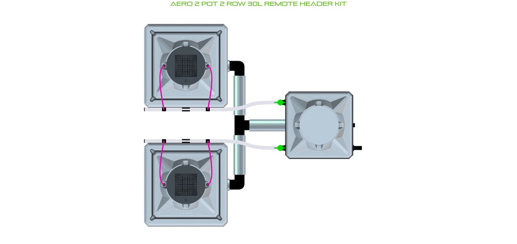 ALIEN Hydroponics AERO 2 Pot 2 Row 30L Remote Header Kit product image 1