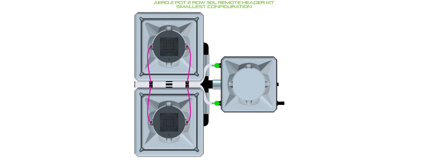 ALIEN Hydroponics AERO 2 Pot 2 Row 30L Remote Header Kit product image 3