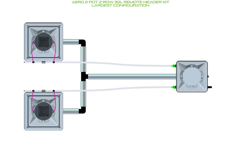 ALIEN Hydroponics AERO 2 Pot 2 Row 30L Remote Header Kit product image 4