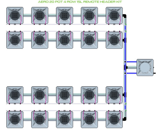 ALIEN Hydroponics AERO 20 Pot 4 Row 15L Remote Header Kit product image 1