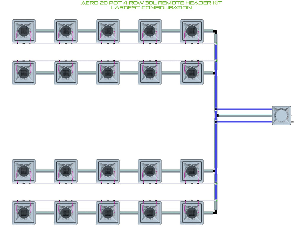 ALIEN Hydroponics AERO 20 Pot 4 Row 30L Remote Header Kit product image 4