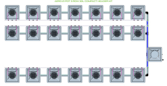 ALIEN Hydroponics AERO 21 Pot 3 Row 30L Compact Header Kit product image 1