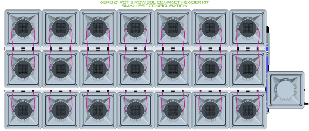 ALIEN Hydroponics AERO 21 Pot 3 Row 30L Compact Header Kit product image 3