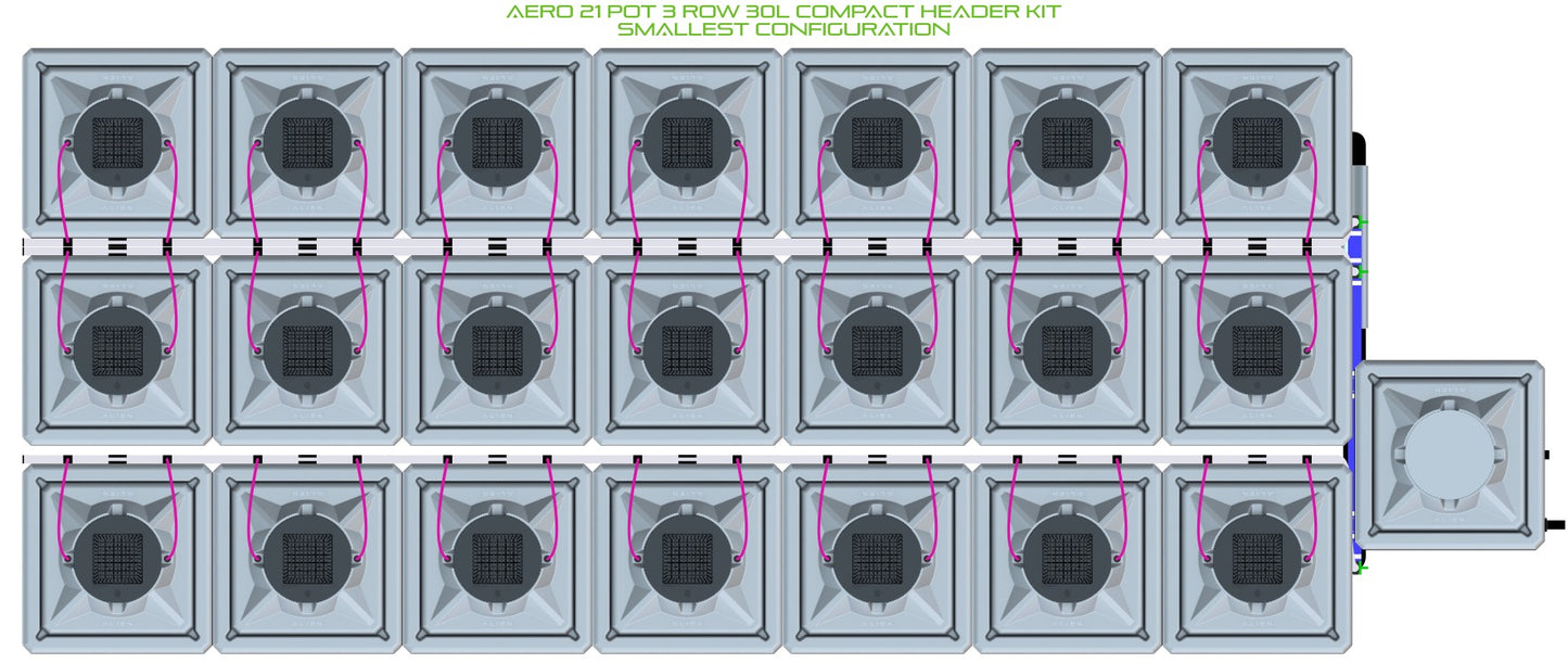 ALIEN Hydroponics AERO 21 Pot 3 Row 30L Compact Header Kit product image 3