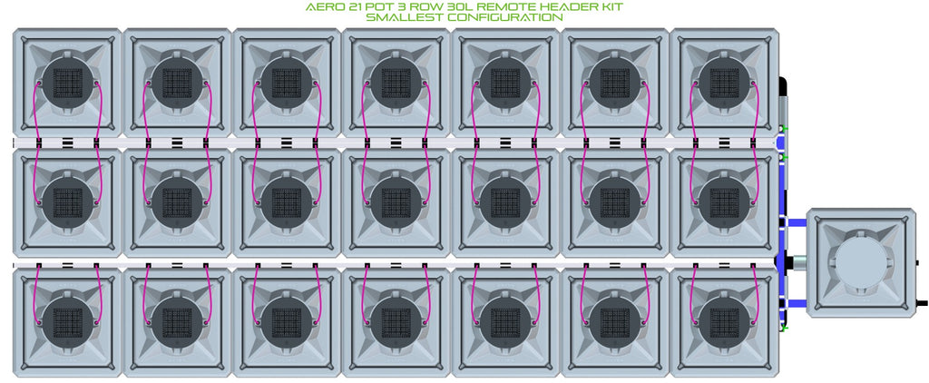 ALIEN Hydroponics AERO 21 Pot 3 Row 30L Remote Header Kit product image 3