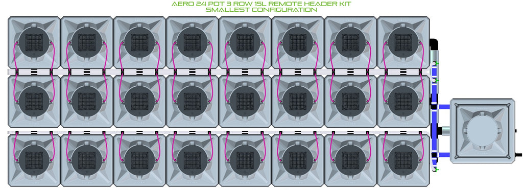 ALIEN Hydroponics AERO 24 Pot 3 Row 15L Remote Header Kit product image 3