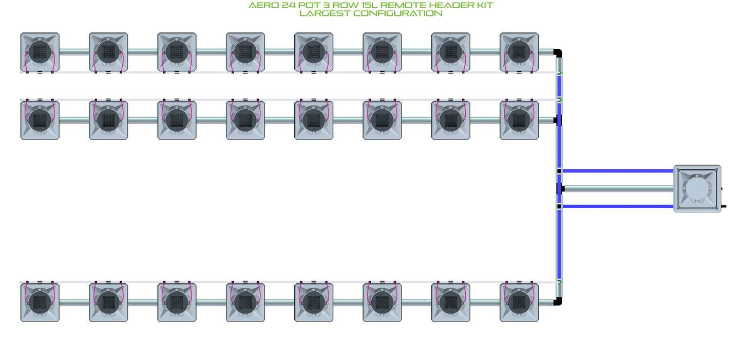 ALIEN Hydroponics AERO 24 Pot 3 Row 15L Remote Header Kit product image 4