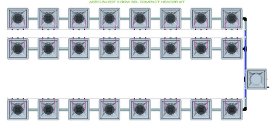 ALIEN Hydroponics AERO 24 Pot 3 Row 30L Compact Header Kit product image 1