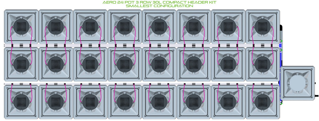 ALIEN Hydroponics AERO 24 Pot 3 Row 30L Compact Header Kit product image 3