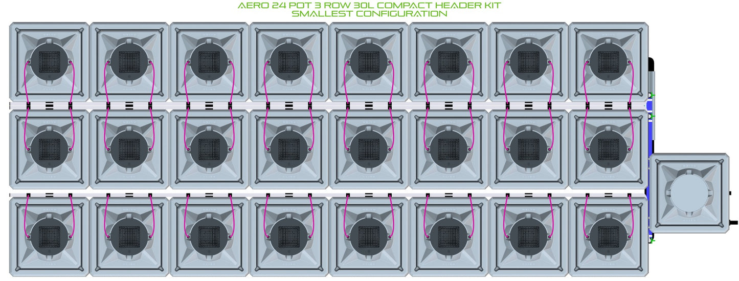 ALIEN Hydroponics AERO 24 Pot 3 Row 30L Compact Header Kit product image 3