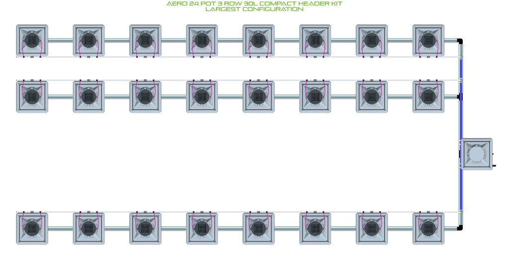 ALIEN Hydroponics AERO 24 Pot 3 Row 30L Compact Header Kit product image 4