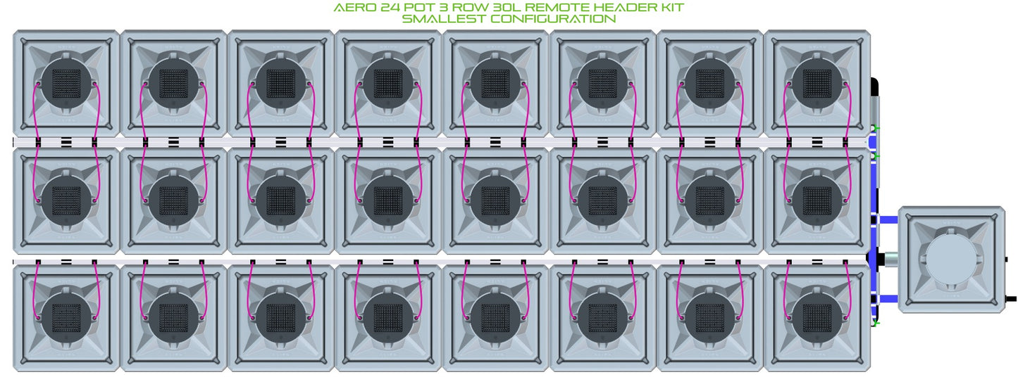 ALIEN Hydroponics AERO 24 Pot 3 Row 30L Remote Header Kit product image 3