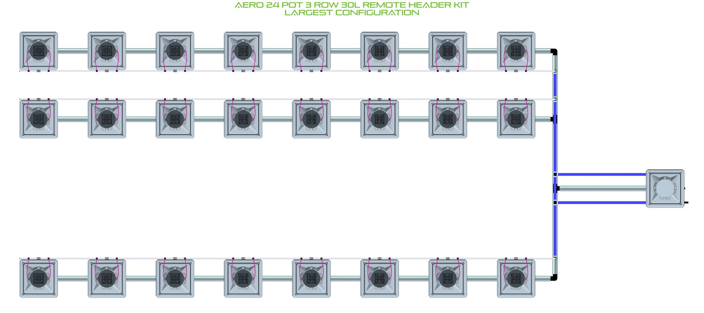 ALIEN Hydroponics AERO 24 Pot 3 Row 30L Remote Header Kit product image 4